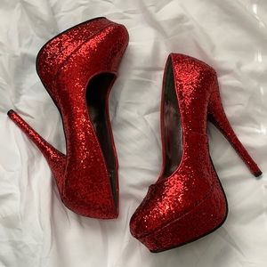 Glitter Red Pumps